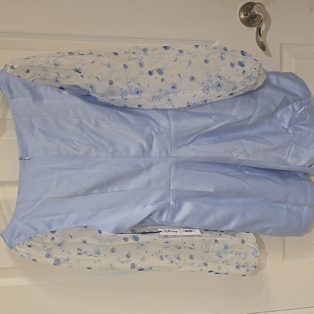 Disney Light Blue Romper with Floral Sleeves - Picture 4 of 5